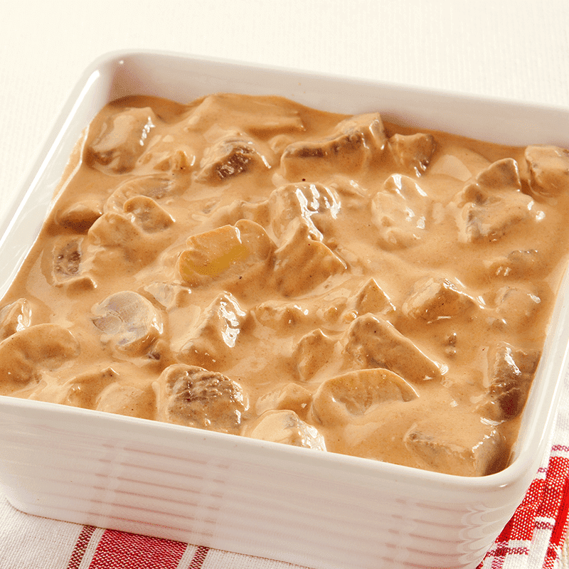 Um delicioso estrogonofe.